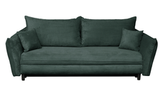 Canapea CAMILLE extensibila, 3 locuri, cu arcuri si lada depozitare, verde smarald, 238x115x95 cm