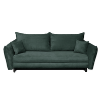 Canapea CAMILLE extensibila, 3 locuri, cu arcuri si lada depozitare, verde smarald, 238x115x95 cm - 1