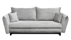 Canapea CAMILLE T extensibila, 3 locuri, cu arcuri si lada depozitare, gri deschis, 238x115x95 cm