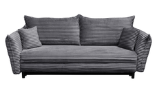 Canapea CAMILLE T extensibila, 3 locuri, cu arcuri si lada depozitare, gri inchis, 238x115x95 cm