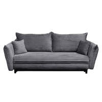 Canapea CAMILLE T extensibila, 3 locuri, cu arcuri si lada depozitare, gri inchis, 238x115x95 cm - 1