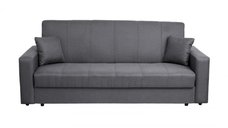 Canapea CORINNE II extensibila, 3 locuri, cu lada depozitare, gri inchis, 220x90x96 cm