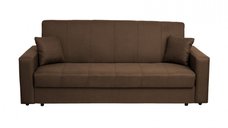 Canapea CORINNE II extensibila, 3 locuri, cu lada depozitare, maro inchis, 220x90x96 cm