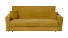 Canapea CORINNE LUX extensibila, 3 locuri, cu lada depozitare, mustar, 220x90x96 cm