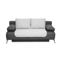 Canapea DARIA extensibila, 3 locuri, cu arcuri si lada depozitare, gri inchis + gri deschis, 195x98x74 cm - 1