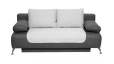 Canapea DARIA extensibila, 3 locuri, cu arcuri si lada depozitare, gri inchis + gri deschis, 195x98x74 cm