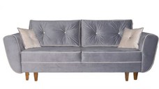Canapea ELIZA extensibila, 3 locuri, cu arcuri, lada depozitare, gri, 240x110x90 cm