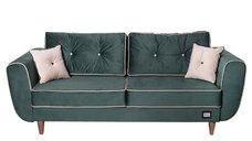 Canapea ELIZA extensibila, 3 locuri, cu arcuri, lada depozitare, verde smarald, 240x110x90 cm