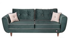 Canapea ELIZA extensibila, 3 locuri, cu arcuri, lada depozitare, verde smarald, 240x110x90 cm