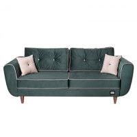 Canapea ELIZA extensibila, 3 locuri, cu arcuri, lada depozitare, verde smarald, 240x110x90 cm - 1