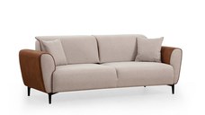 Canapea extensibila AREN, 3 locuri, bej + scortisoara, 215x85x85 cm
