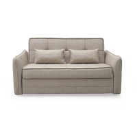 Canapea extensibila DREW, 3 locuri, lada pentru depozitare, crem, 175x110x88 cm - 1