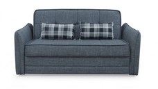 Canapea extensibila DREW, 3 locuri, lada pentru depozitare, gri inchis + print, 175x110x88 cm