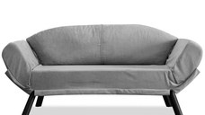 Canapea extensibila GENZO, 2 locuri, gri, 177x75x87 cm