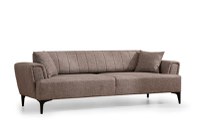 Canapea extensibila HAMLET, 3 locuri, maro deschis, 230x95x77 cm - 1