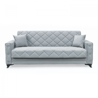 Canapea extensibila HEGEL, 3 locuri, cu arcuri si lada pentru depozitare, gri deschis, 228x85x85 cm - 1