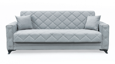 Canapea extensibila HEGEL, 3 locuri, cu arcuri si lada pentru depozitare, gri deschis, 228x85x85 cm