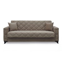 Canapea extensibila HEGEL, 3 locuri, cu arcuri si lada pentru depozitare, maro, 228x85x85 cm - 1