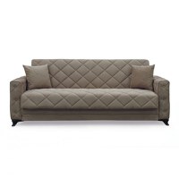 Canapea extensibila HEGEL, 3 locuri, cu arcuri si lada pentru depozitare, maro, 228x85x85 cm - 1