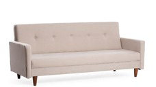 Canapea extensibila HIKO, 3 locuri, crem, 200x75x83 cm