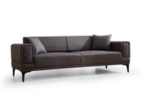 Canapea extensibila HORIZON, 3 locuri, gri inchis, 230x95x77 cm - 1