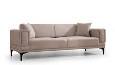 Canapea extensibila HORIZON, 3 locuri, maro deschis, 230x95x77 cm