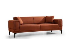 Canapea extensibila HORIZON, 3 locuri, rosu de tigla, 230x95x77 cm