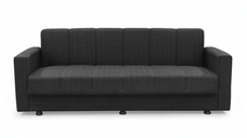 Canapea extensibila MARBELLA ONE, 3 locuri, cu arcuri si lada depozitare, antracit, 214x73x80 cm