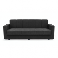 Canapea extensibila MARBELLA ONE, 3 locuri, cu arcuri si lada depozitare, antracit, 214x73x80 cm - 1