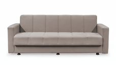 Canapea extensibila MARBELLA ONE, 3 locuri, cu arcuri si lada depozitare, bej, 214x73x80 cm