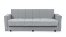 Canapea extensibila MARBELLA ONE, 3 locuri, cu arcuri si lada depozitare, gri deschis, 214x73x80 cm