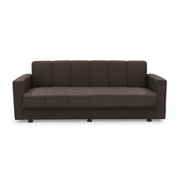 Canapea extensibila MARBELLA ONE, 3 locuri, cu arcuri si lada depozitare, maro inchis, 214x73x80 cm - 1