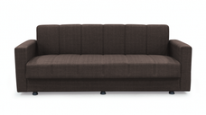 Canapea extensibila MARBELLA ONE, 3 locuri, cu arcuri si lada depozitare, maro inchis, 214x73x80 cm