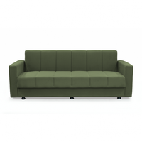 Canapea extensibila MARBELLA ONE, 3 locuri, cu arcuri si lada depozitare, verde, 214x73x80 cm - 1