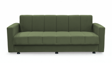 Canapea extensibila MARBELLA ONE, 3 locuri, cu arcuri si lada depozitare, verde, 214x73x80 cm