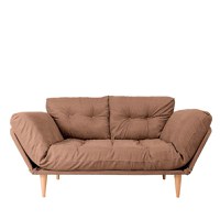 Canapea extensibila NINA, 3 locuri, maro deschis, 190x85x80 cm - 1
