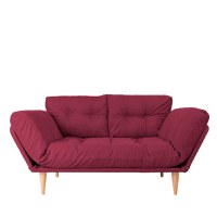 Canapea extensibila NINA, 3 locuri, rosu inchis, 190x85x80 cm - 1