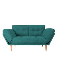Canapea extensibila NINA, 3 locuri, verde petrol, 190x85x80 cm - 1