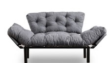 Canapea extensibila NITTA, 2 locuri, gri, 155x70x85 cm
