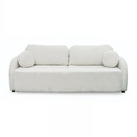 Canapea extensibila NOVA, 3 locuri, cu arcuri si lada depozitare, crem, 226x103x90 cm - 1