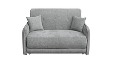 Canapea extensibila PARMA, 2 locuri, cu arcuri si lada depozitare, gri, 145x110x90 cm