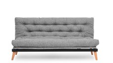 Canapea extensibila SAKI, 3 locuri, gri deschis, 185x82x92 cm