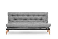 Canapea extensibila SAKI, 3 locuri, gri deschis, 185x82x92 cm - 1