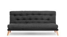 Canapea extensibila SAKI, 3 locuri, gri inchis, 185x82x92 cm