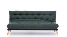 Canapea extensibila SAKI, 3 locuri, verde, 185x82x92 cm