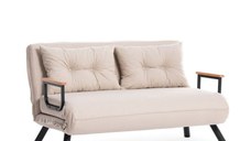 Canapea extensibila SANDO, 2 locuri, crem, 133x78x78 cm