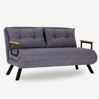 Canapea extensibila SANDO, 2 locuri, gri, 133x78x78 cm - 1