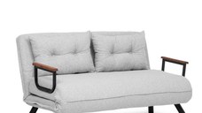 Canapea extensibila SANDO, 2 locuri, gri, 133x78x78 cm