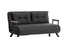 Canapea extensibila SANDO, 2 locuri, gri inchis, 133x78x78 cm