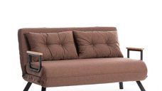 Canapea extensibila SANDO, 2 locuri, maro deschis, 133x78x78 cm